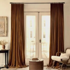 Elegant Brown Velvet Curtains